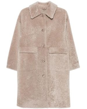 Manzoni 24 Shearling-Finish Button-Down Coat - Natural
