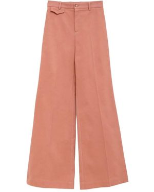 Chloé Cotton Straight Trousers - Pink