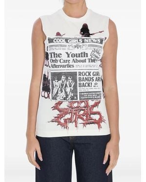 Dolce & Gabbana Printed Jersey Top - White