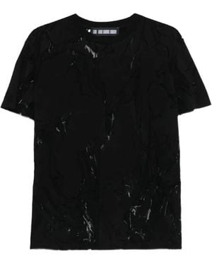 Louis-Gabriel Nouchi Marbling Devoré-Texture T-Shirt - Black