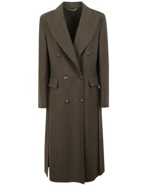 Ermanno Scervino Double-Breasted Peak-Lapel Coat - Brown