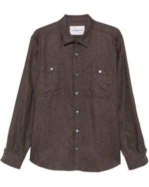 Amaranto Button-Fastening Chest-Pocket Shirt - Brown