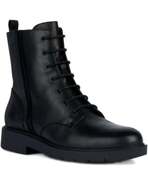Geox Spherica Ec1 Lace-Up Zip Boots - Black