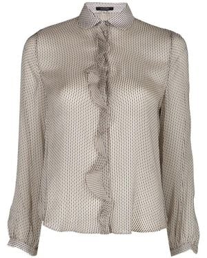 R13 Ruffled Shirt - Gray