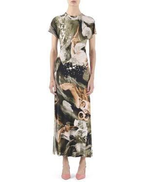 Jason Wu Midikleid mit abstraktem Muster - Mettallic