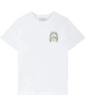 CASABLANCA Graphic-print Cotton T-shirt - ホワイト