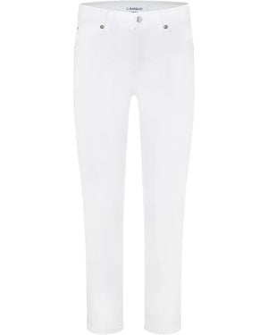 Cambio Piper Straight-Leg Jeans - White