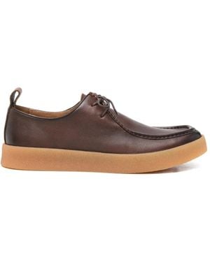 SERGIO MORETTI FIRENZE Leather Lace-Up Derby Shoes - Brown