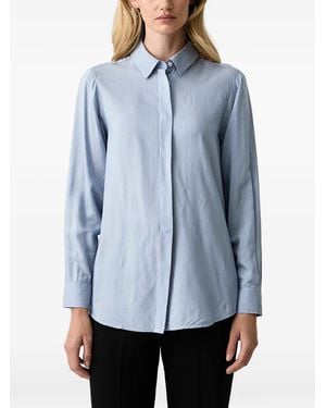 Silvian Heach Vertical-Stripe Shirt - Blue
