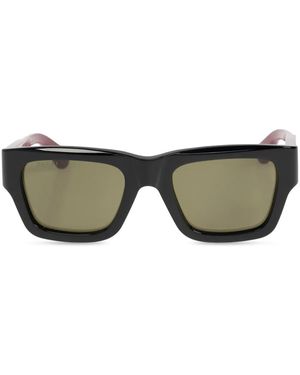 Gucci スクエアフレーム サングラス - ブラウン