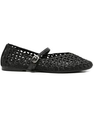 Exe' Cut-Out Buckle-Fastening Ballet Flats - Black