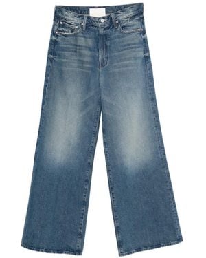 Mother The Ditcher Roller Raw-Hem Jeans - Blue