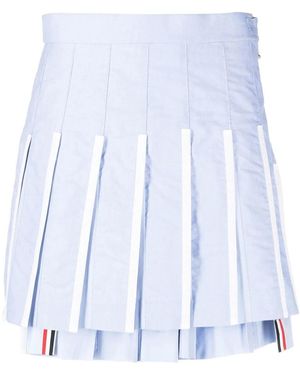 Thom Browne Pleated High-Waist Skirt - Blue