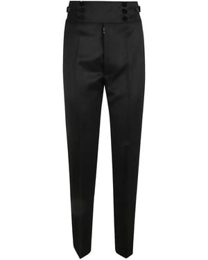 Maison Margiela Tapered Four-stitch Wool Trousers - Black