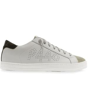 P448 John Perforated Trainers - White
