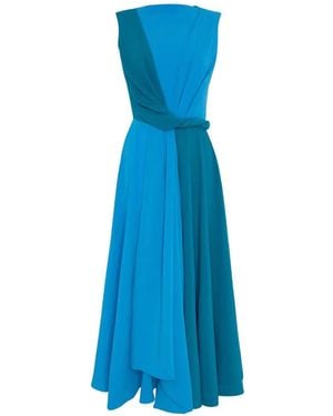 ROKSANDA Parsa Twisted Crepe Asymmetric Dress - Blue