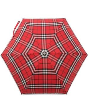 Burberry Check Folding Umbrella - Red