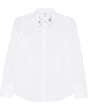 Caliban Long-Sleeved Embellished Shirt - White