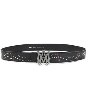 Amiri Studded logo buckle belt - Weiß