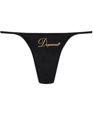 DSquared² Logo-Detail Thong - Black