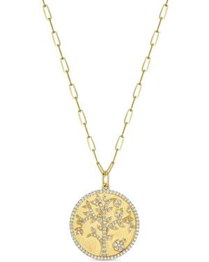 Tanya Farah Tree Of Life Diamond Necklace - Metallic