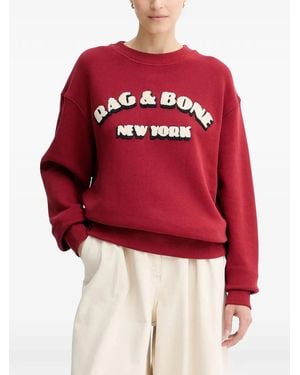 Rag & Bone Logo-Appliqué Sweatshirt - Red