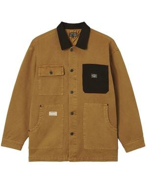 Izzue Corduroy-Collar Patch-Pocket Shirt Jacket - Natural