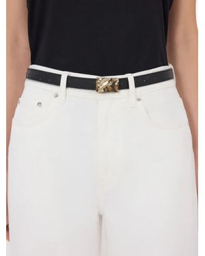 Loulou de Saison Ceylon Textured Embossed Belt - Black