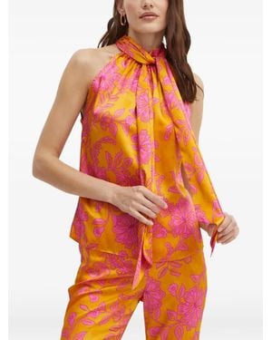 Morgan Floral Halterneck Top - Orange