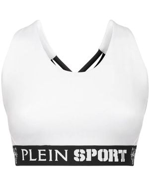 Philipp Plein Logo-Underband Sports Bra - White