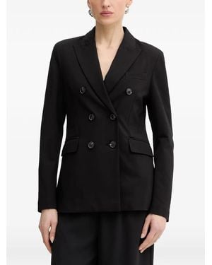 Silvian Heach Fastise Double-Breasted Peak-Lapels Blazer - Black