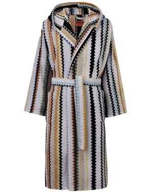 Missoni Zigzag Hooded Bathrobe - White