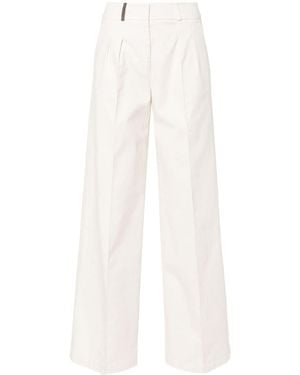 Peserico Pleated Palazzo Trousers - White