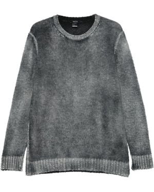 Avant Toi Ausgefranster Pullover mit rundem Ausschnitt - Grau