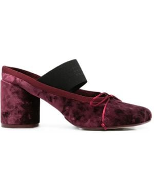 MM6 by Maison Margiela Velvet Elasticated-Strap Pumps - Purple