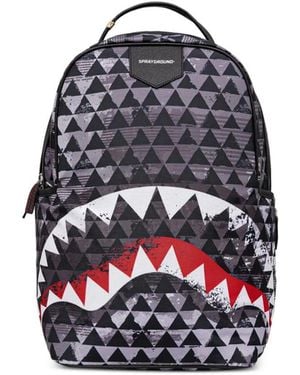 Sprayground Geometric-Print Shark-Mouth Backpack - Blue