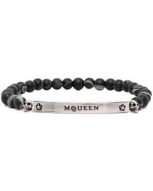 McQueen Pulsera De Cuentas Con Logo - Negro