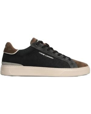 Crime London Suede-Panelled Leather Trainers - Black