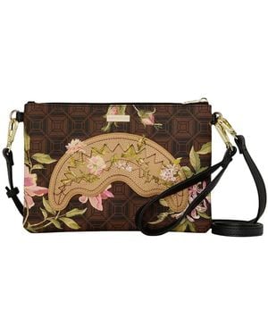 Sprayground Ai Henny Floral-Detail Clutch Bag - Brown