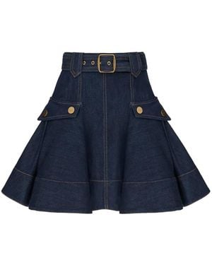 Zimmermann Denim Cargo Mini Skirt - Blue