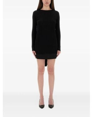 Moschino Ribbed Tie Kmini Dress - Black
