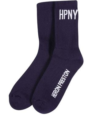 Heron Preston Hpny Logo Socks - Blue