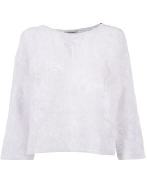 Kangra Embroidery sequin top - Weiß