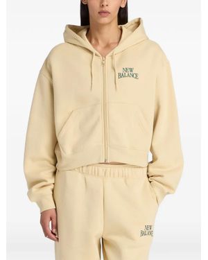 New Balance Trackside Fleece Full-Zip Hoodie - Natural