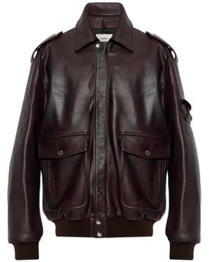 Coperni Leather Epaulette-Detail Jacket - Brown
