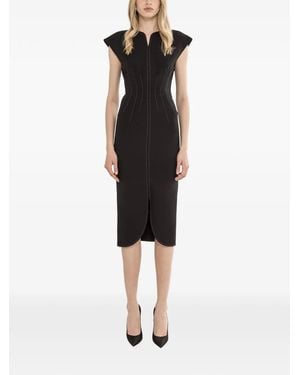 Nissa Sculpted Midi Dress - Black