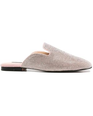 Twentyfourhaitch Aukena Embellished Mules - White