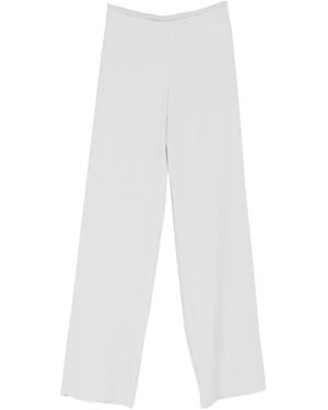 Emporio Armani Cady Straight-Leg Trousers - White