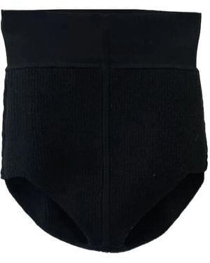 Rick Owens High-Waisted Waffle-Knit Shorts - Black