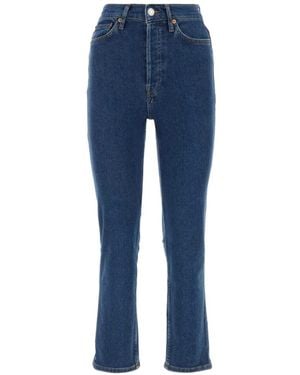 RE/DONE '70S Ultra Rise Cropped Jeans - Blue
